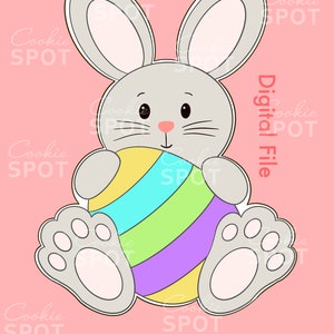 DIGITAL - Easter Bunny Cutter STL file Instant download 4.5&quot; cookie size