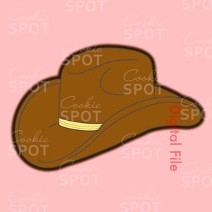DIGITAL - Cowboy Hat Cookie Cutter STL file Instant download 4&quot; cookie size