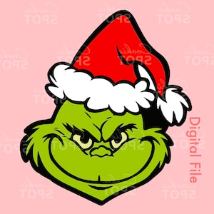 DIGITAL - Grinch Cookie Cutter STL file Instant download 4&quot; cookie size