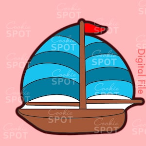 DIGITAL - Boat Cookie Cutter STL file Instant download 4&quot; cookie size