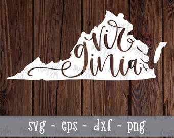 Virginia State svg, Virginia Silhouette svg, State Silhouette svg, Virginia State Design, Virginia Cut File, State Cut Files, SVG Files