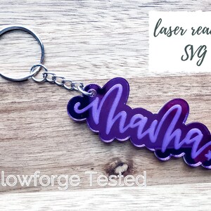 Mama Keychain Laser Ready SVG File, Glowforge Tested Laser Cut and Engraving File, Handlettered Mama Keychain Laser Cut File, Mama Gift SVG