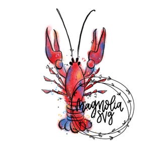 Crawfish Watercolor Clip Art, Hand Painted Watercolor Crawfish Graphic, Crayfish Watercolor Clip Art, Watercolor Clip Art Crawfish PNG JPEG