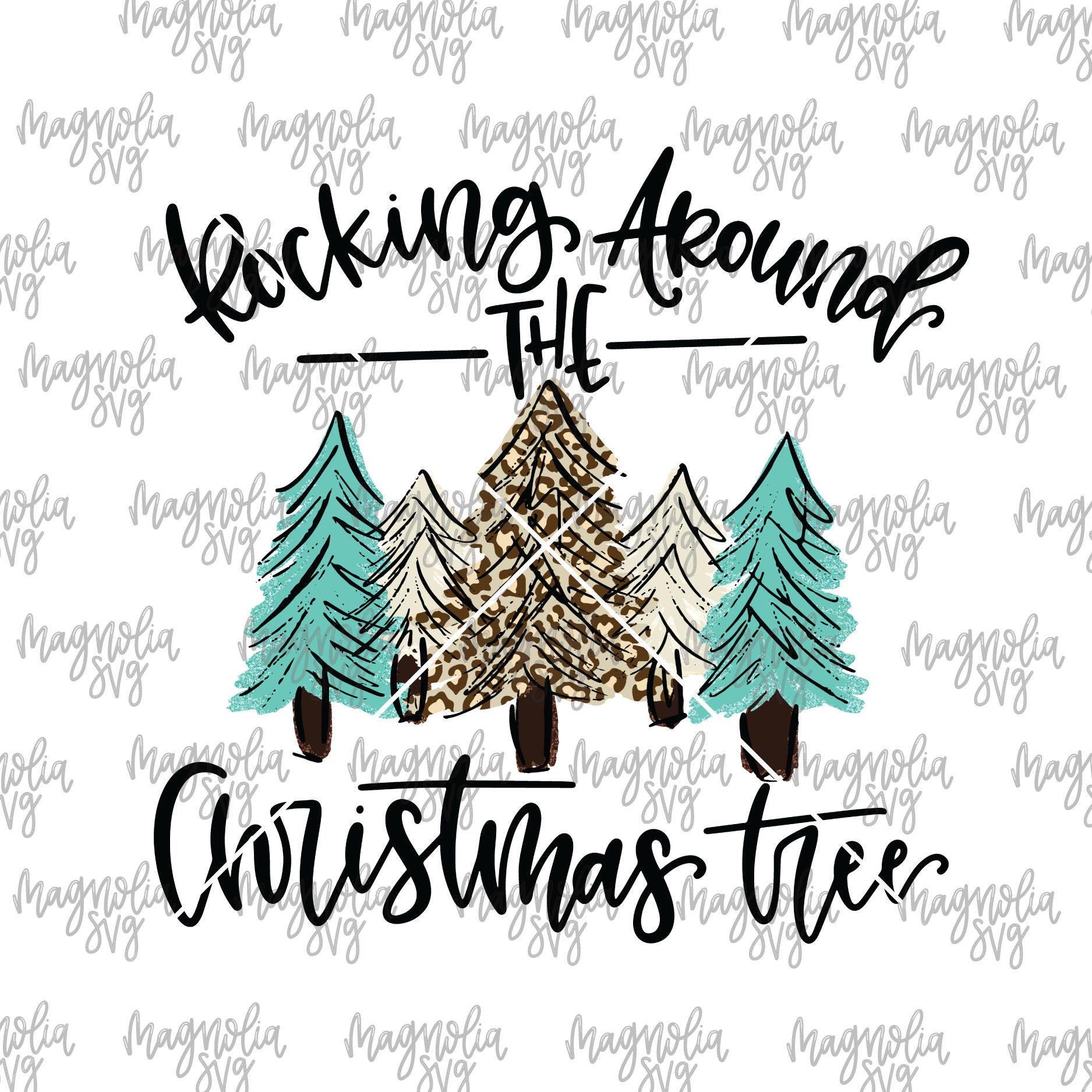 Sublimation Transfer-Rockin Around the Christmas Tree Buffalo Plaid Leopard