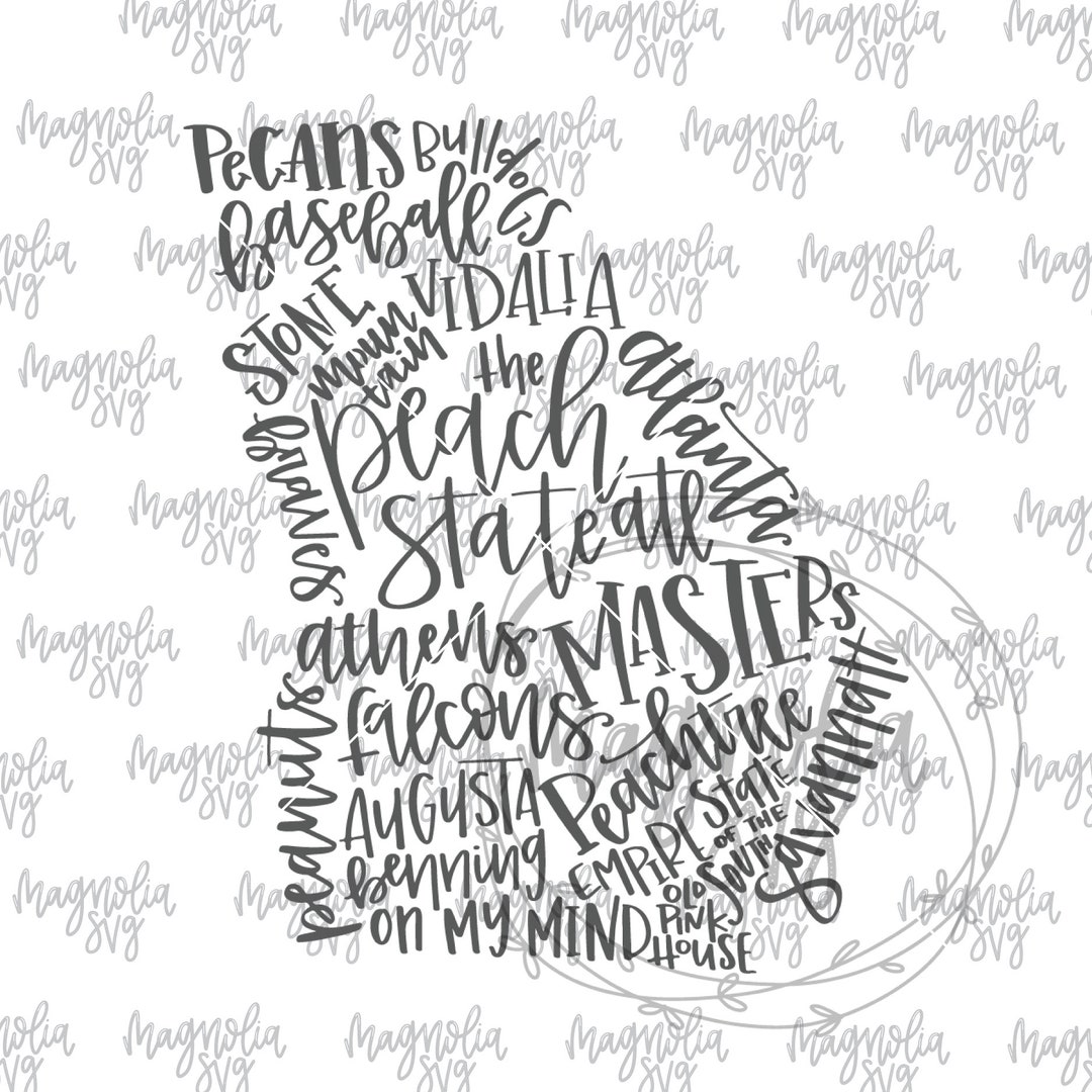 Georgia State SVG Georgia Word Art Silhouette SVG File - Etsy