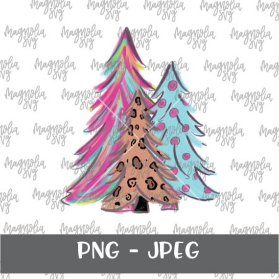 Christmas Clip Art for Sublimation Transfer Printing JPEG PNG Bright Christmas Tree Graphic File for Sublimation Printing