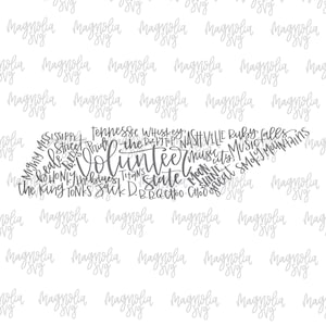 Tennessee State SVG, Tennessee Word Art SVG bestand, Tennessee Handlettered SVG bestand knippen, Handlettering Cut bestanden voor silhouet en Cricut