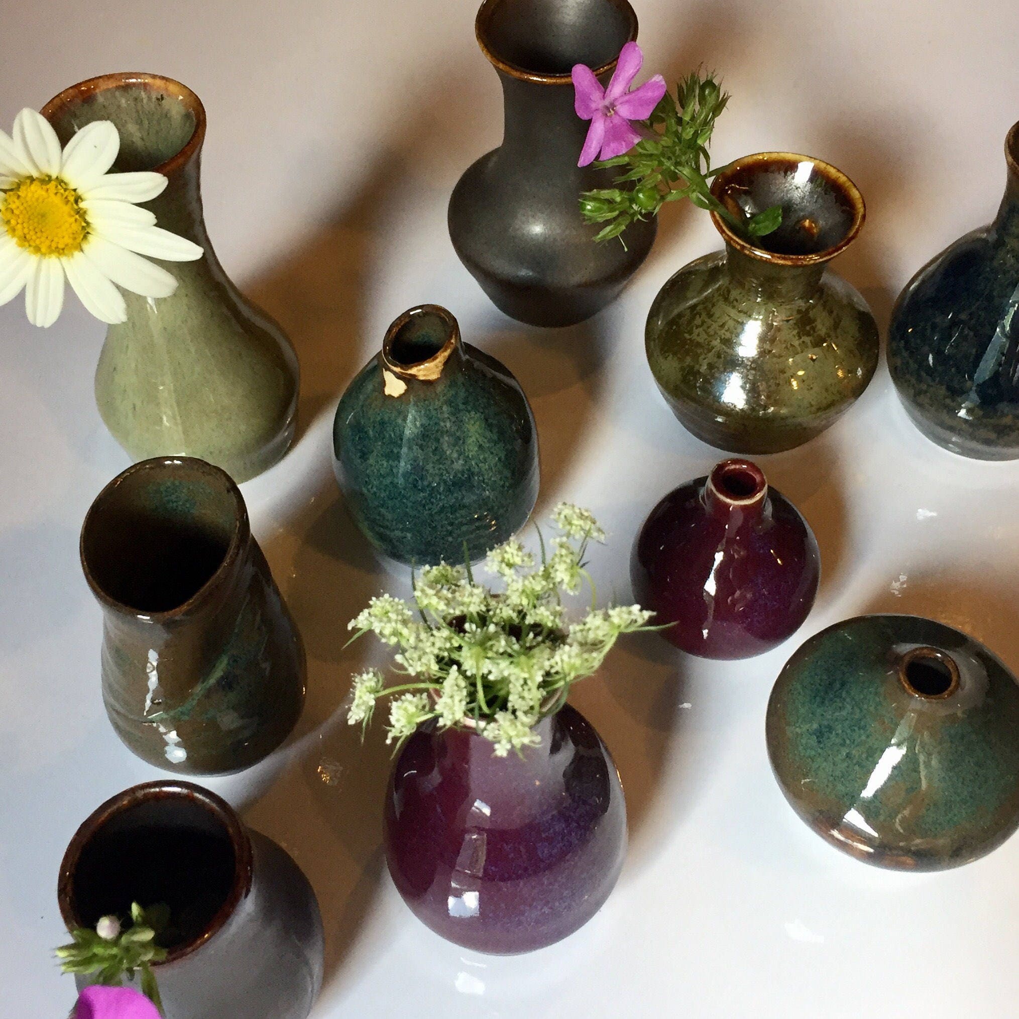 Lot of 25 FREE SHIPPING Miniature/Small Handmade Vases for Etsy