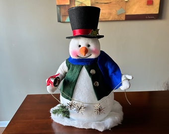 Large Kids & Snowman Scene Seasonal Decor in Original Box