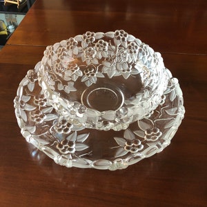 Vintage Crystal Serving Platter And Bowl, Crystal Clear Studios Serving Platter, Serving Platter,  Serving Bowl, Serving Platter And Bowl