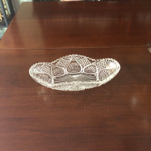 Sweet Vintage American Cut Glass Relish Dish, Relish Dish, Vintage Relish Dish, Cut Glass Relish Dish, American Relish Dish