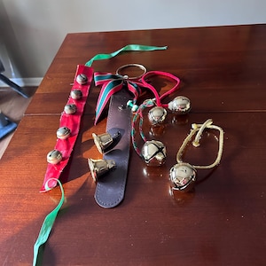 Lot Of Vintage Christmas Bells, Vintage Christmas Decorations, Door Bells, Vintage Holiday Decor, Christmas Door Bell, Vintage Bells,