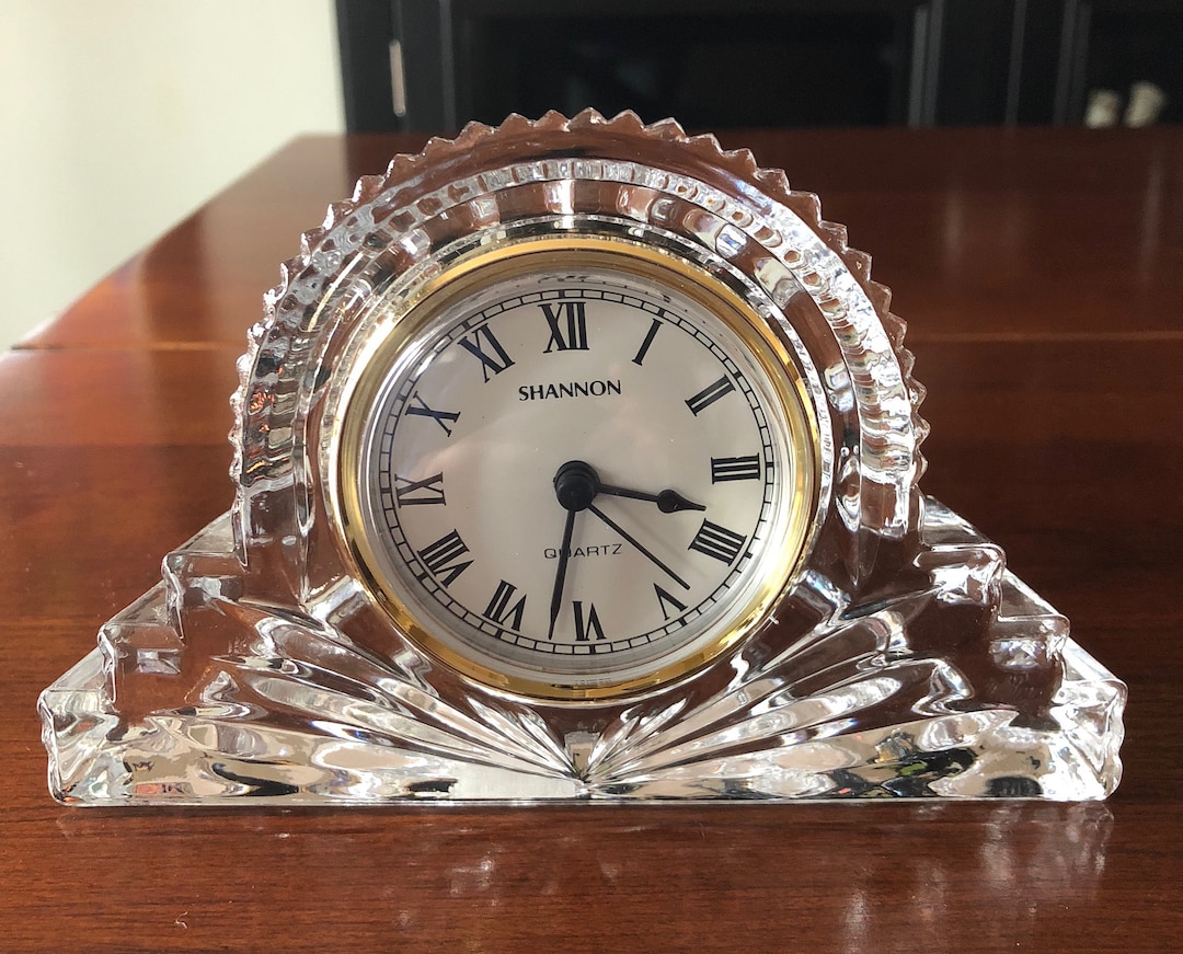 Vintage Crystal Mantle Clock With Quartz Movement Beautiful Etsy