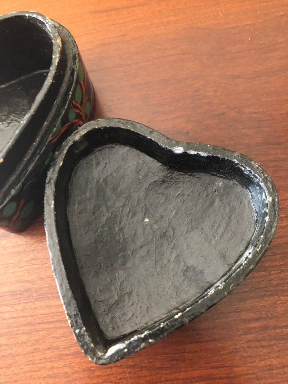 Heart Shaped Vintage Paper Mach'e Heart Shaped Trinke… Gem