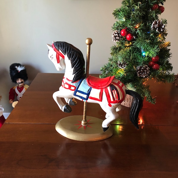 Vintage Painted Carousel Horse, Horse Lover Gift, Christmas Horse, Carousel Horse, Vintage Horse, Carnival Horse, Carousel Gift