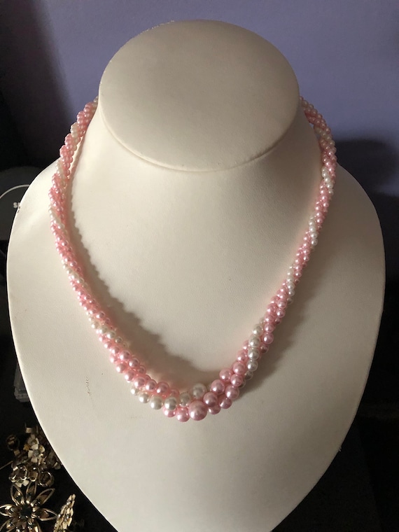Beautiful Vintage Pink And White Faux Pearls, From