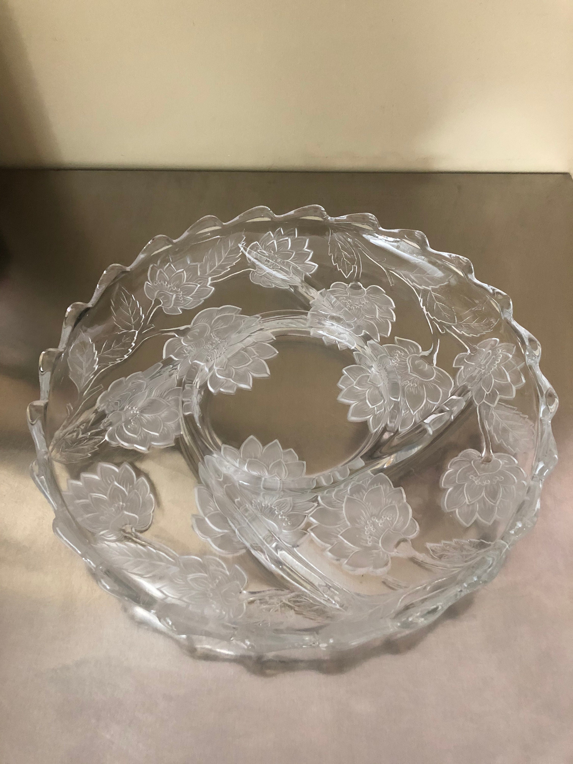 Vintage 13 Sectional Crystal Serving Platter Crystal Etsy