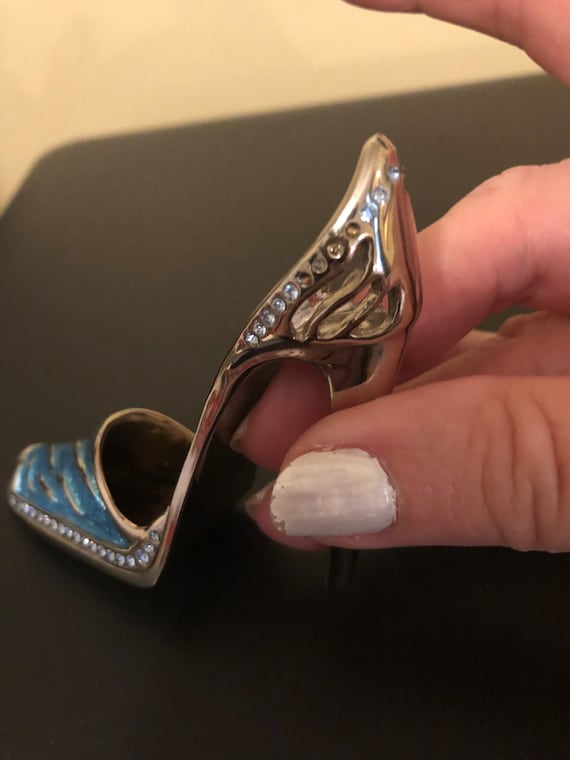 Vintage Juju Palais Royal Mini Shoe, Swarovski Crystals, Blue