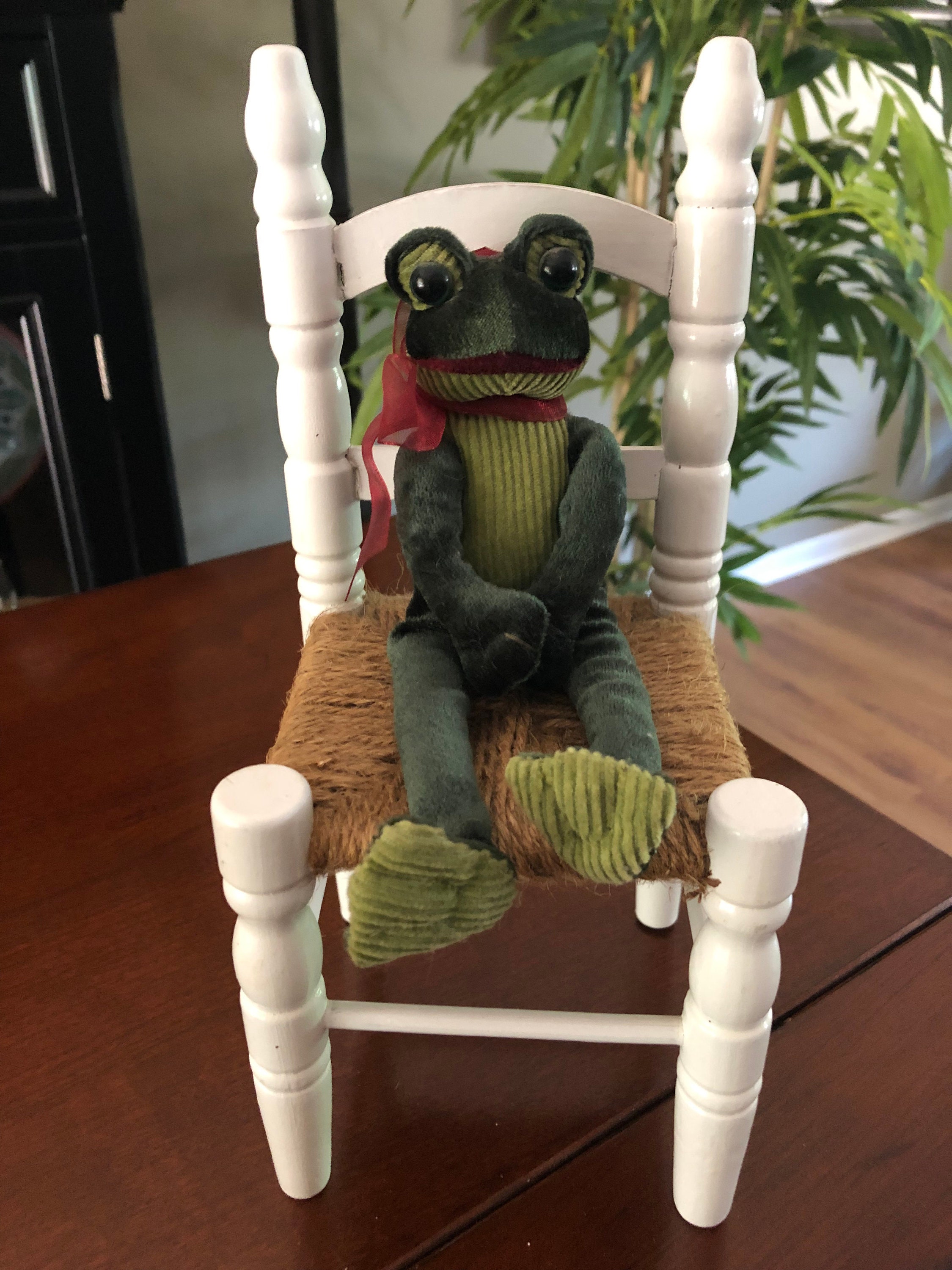Sweet Vintage Small Wood Doll Chair White Small Doll Chair Etsy