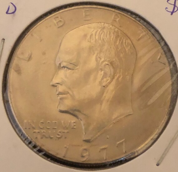 US One Dollar Eisenhower 1977-D AU About Uncirculated