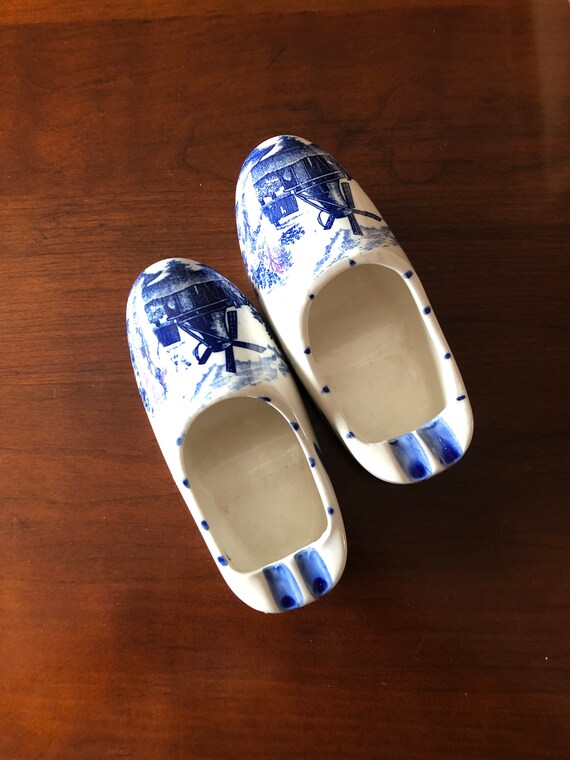 Vintage Blue And White Hand-Painted Delft Holland… - image 8