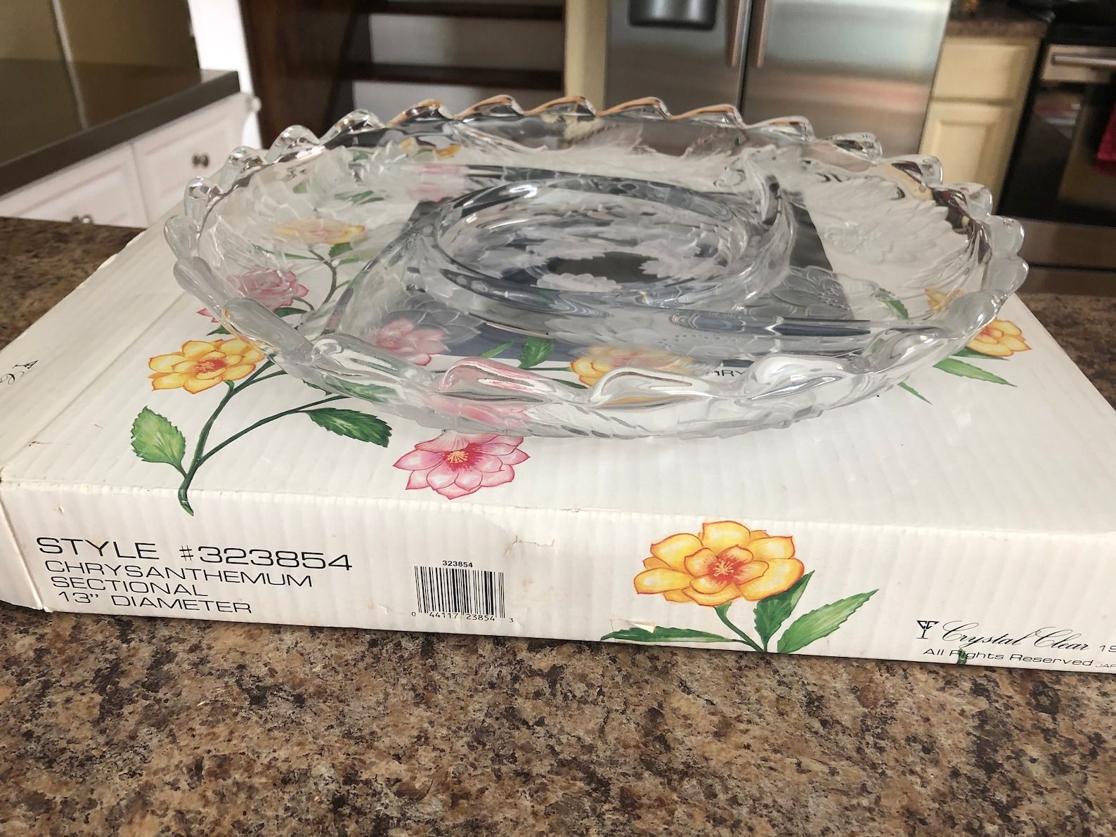 Vintage 13 Sectional Crystal Serving Platter Crystal Etsy