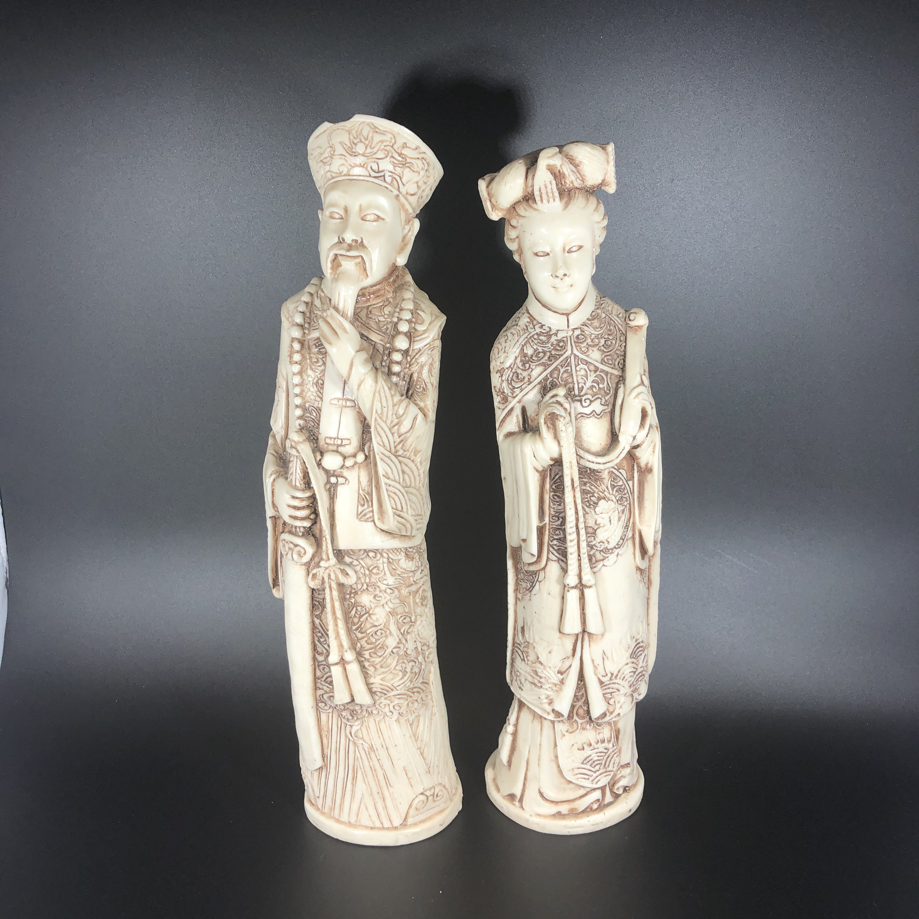 Vintage Set Faux Ivory Guan Yin 