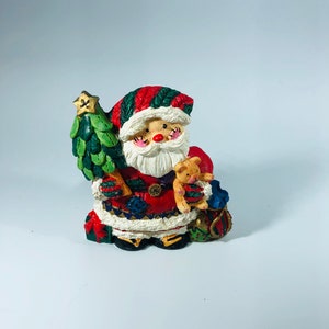 Vintage Christmas Ceramic Candle Holder, Santa Candle Holder, Tea Light Santa Candle Holder, Christmas Tea Light Candle Holder