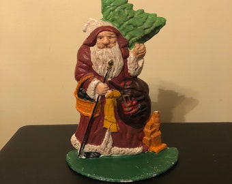 A Very Old Cast Iron Santa, Vintage Santa, Metal Santa, Old World Santa, Vintage Christmas, Country Christmas, Old Fashion Christmas