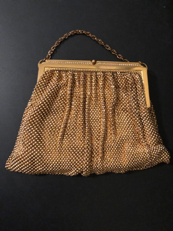 Antique Whiting And Davis Gold Mesh Purse, Evenin… - image 9