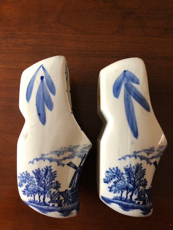 Vintage Blue And White Hand-Painted Delft Holland… - image 9