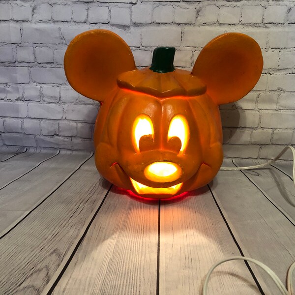 Vintage Lighted Disney Micky Mouse Lamp, Micky Mouse Night Light, Nice Halloween Mickey Mouse Decoration, Disney Mickey Mouse Pumpkin