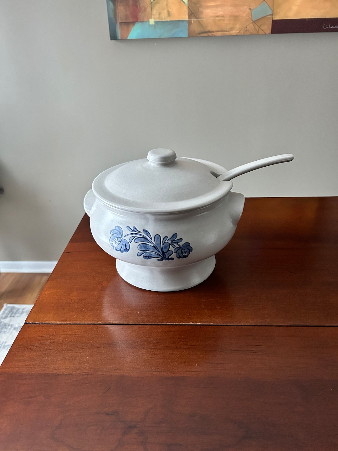 Vintage Pfaltzgraff Yorktowne Tureen and Lid W/ladle, Stoneware Tureen, Plaftzgraff Tureen