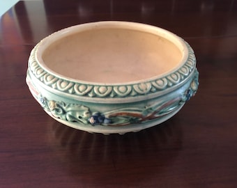 Vintage 1920&#39;s Roseville Corinthian Console Bowl, Corinthian Pattern Planter, Art pottery, Vintage Pottery, Collectible Pottery