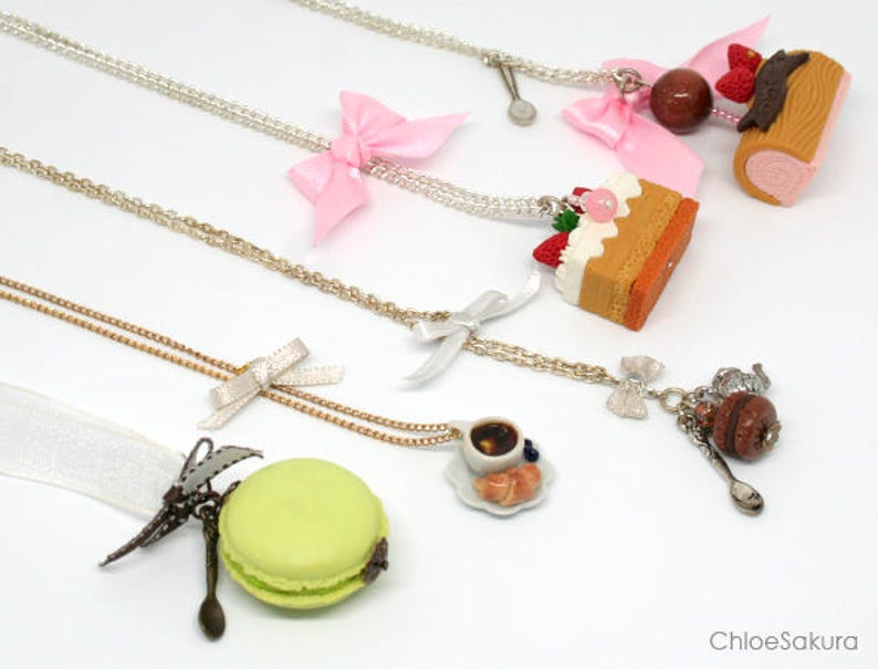 Au choix : collier Sautoir gourmand gâteau image 1