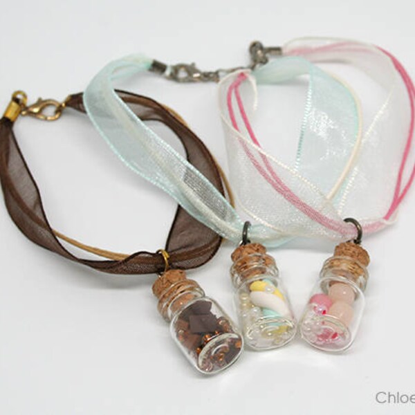 Au choix : bracelets fiole avec bonbons, chocolat, caramel