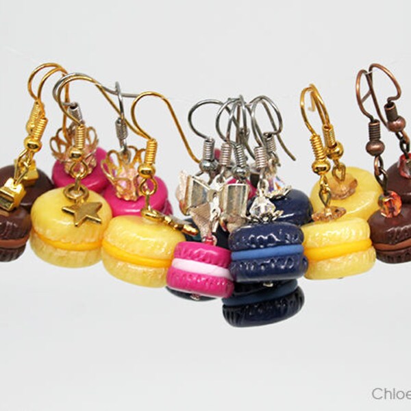 Au choix : boucles d'oreilles macarons