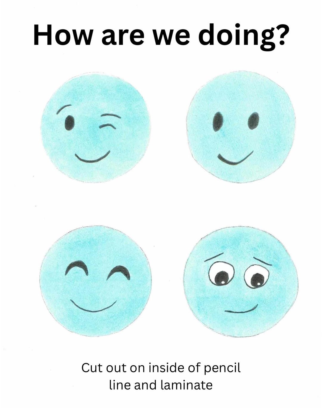 How Are We Doing? Printable Smiley Face Encouragement Cards for Young ...