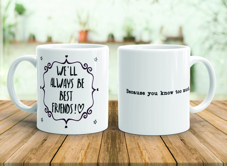Best Friend Coffee Mug Kitchen Drinkware Printed Mug Etsy