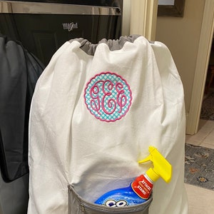 Personalized laundry bag with pocket/Monogram laundry bag for college students, graduation gift