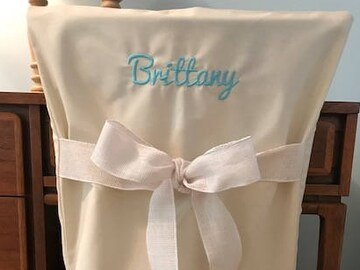 Monogrammed Dorm Chair Back Cover with cursive font/ Personalized chair Cover / Office Chair / Dining Chair/ One Size Fits Most