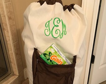 Personalized Laundry Bag/ College Laundry bag/Large laundry bag with pocket/ Graduation gift