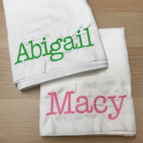 Monogrammed pillowcase/ Single Standard 300 thread count pillowcase/ Bedding Accessory/Personalized bedding gift