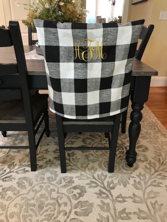 Black And White Buffalo Check Chair, Black And White Buffalo Check Dining Room Chair Covers