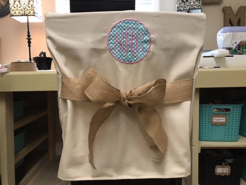 Desk Chair Covers Monogrammed Back Cover Personalized Dorm Design Your Own One Size Fits Most