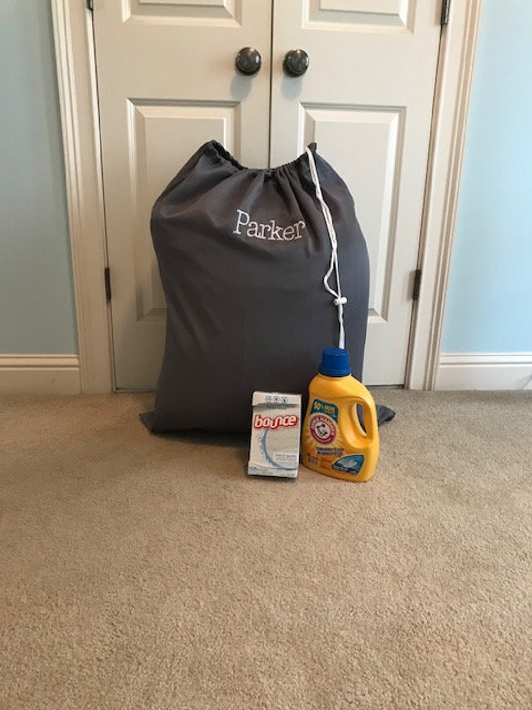 Personalized Gray Laundry Bag/ College Laundry Bag/ Etsy