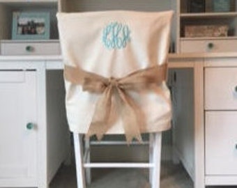 Desk Chair Covers/Monogrammed Dorm Chair Back Cover / Personalized chair Cover / Dorm room accessory/one size fits most