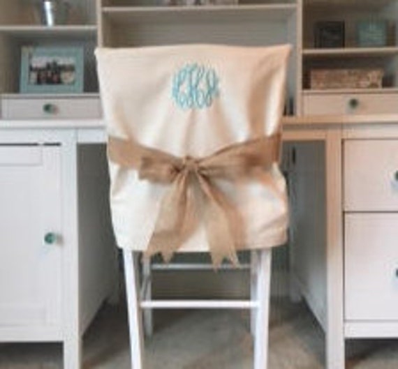 Desk Chair Covers Monogrammed Dorm Chair Back Cover Etsy