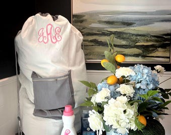 Personalized Laundry Bag/ College Laundry bag/Large laundry bag with pocket/ Graduation gift