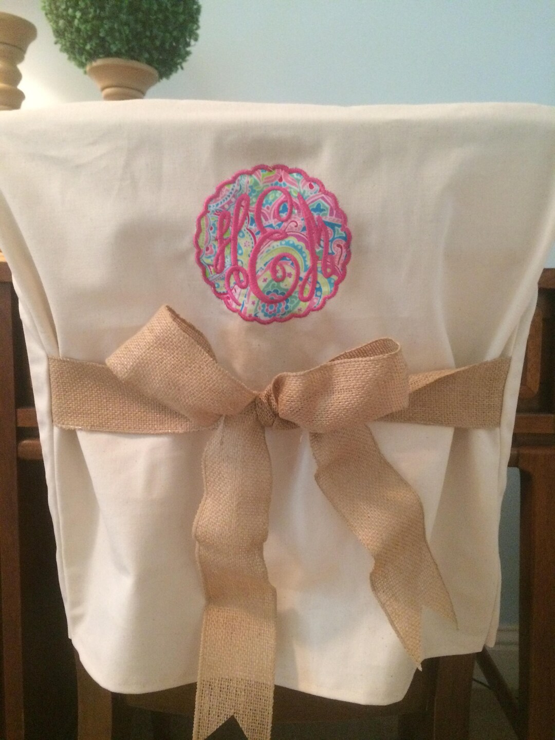 Desk Chair Covers/monogrammed Chair Back Cover / Personalized Chair